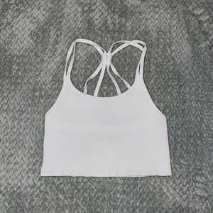 White workout crop top